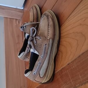 Kids sperry boat shoes. A few stains as shown in photos tons of life left!